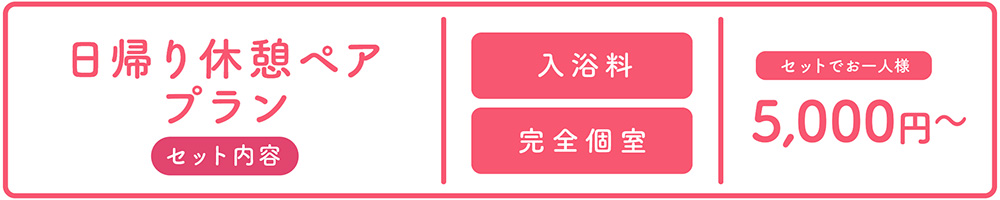 日帰り休憩プラン 3,900円〜