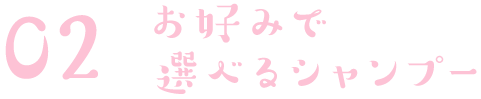 お好みで選べるシャンプー