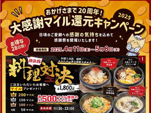 おかげさまで20周年！大感謝マイル還元キャンペーン