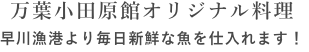 万葉小田原館オリジナル料理 早川漁港より毎日新鮮な魚を仕入れます!