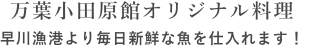 万葉小田原館オリジナル料理 早川漁港より毎日新鮮な魚を仕入れます！